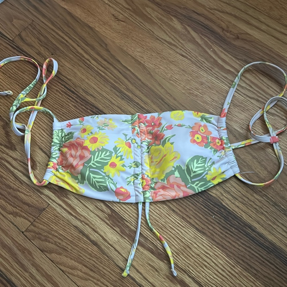 NWOT Aerie Bandeau-Tie Floral Bikini Top